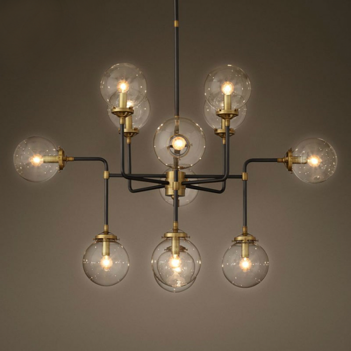 Люстра Bistro Globe Clear Glass Chandelier 12