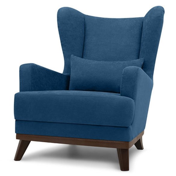 Кресло Malta Armchair синий велюр