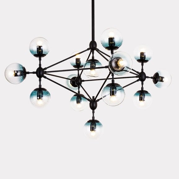 Люстра Modo Chandelier Globes Blue Ambre Black