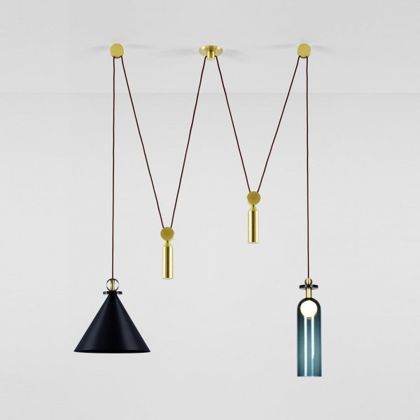 Подвесной светильник Shape up Double Pendant Black  designed by John Hogan