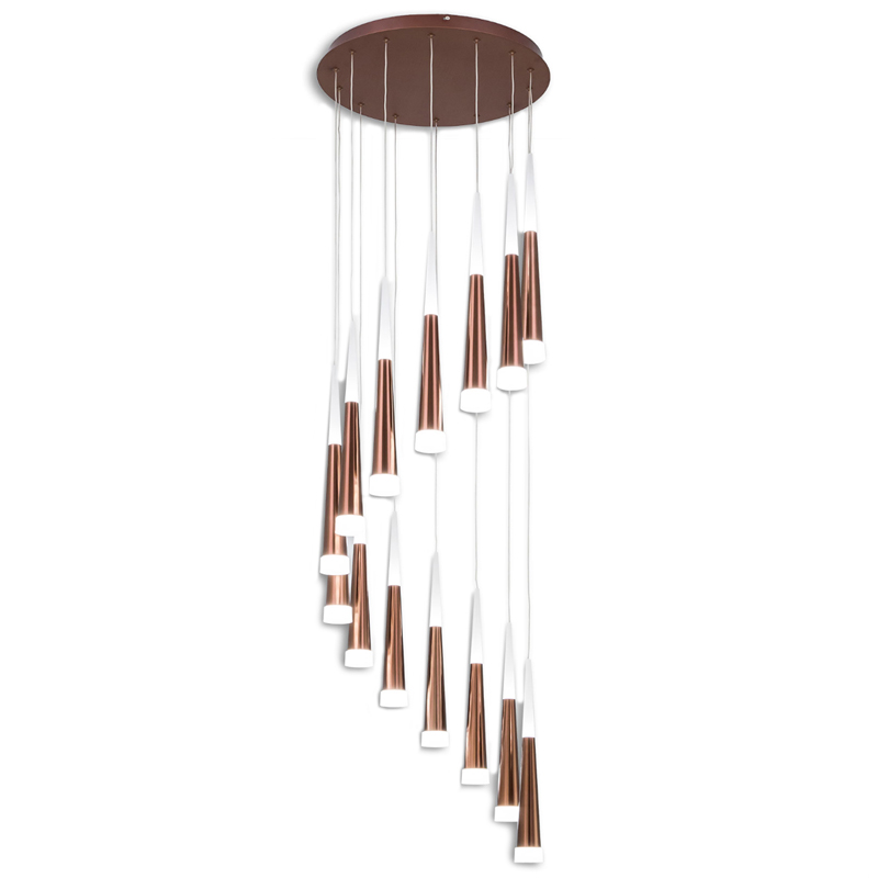 Люстра Vibia Slim Jordi Vilardell Copper Cascade 14 designed by Jordi Vilardell
