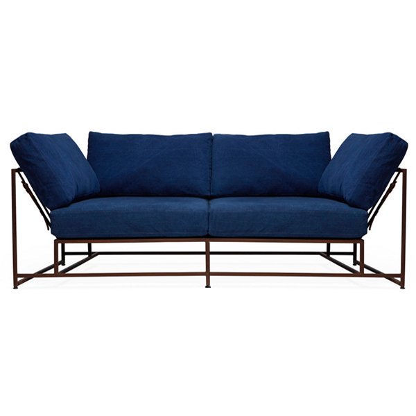 Двухместный диван Indigo Denim and copper Two Seat Sofa designed by Stephen Kenn and Simon Miller