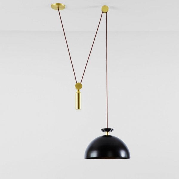 Подвесной светильник Shape up Pendant Hemisphere Black  designed by John Hogan