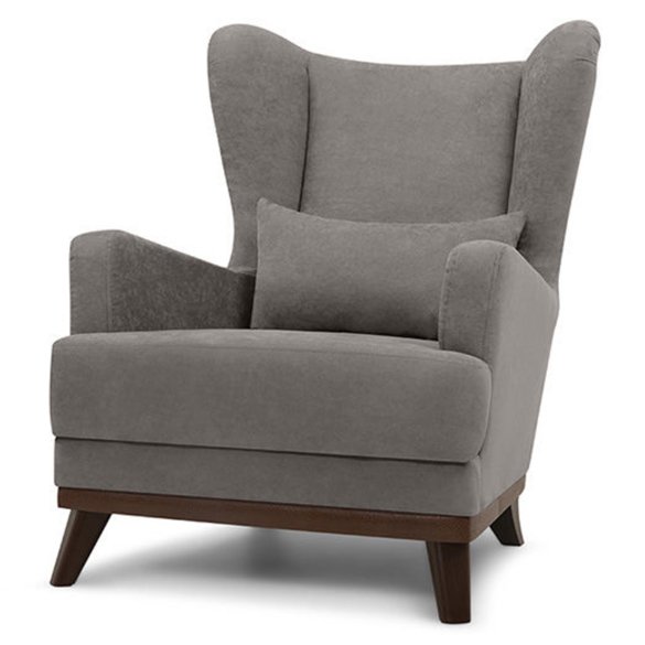 Кресло Malta Armchair серый велюр