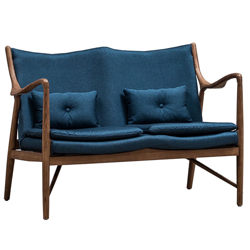 Диван Makeshift Loveseat Sofa blue linen