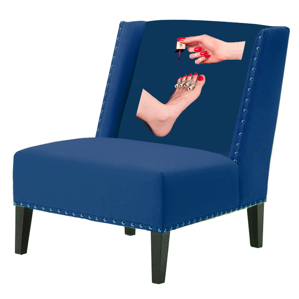 FUN Armchair "Pedicure" Blue Дизайнерское кресло с цветным принтом