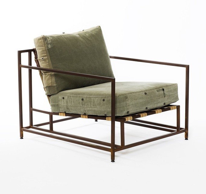 Кресло Inheritance Armchair Olive Military Fabric designed by Stephen Kenn and Simon Miller