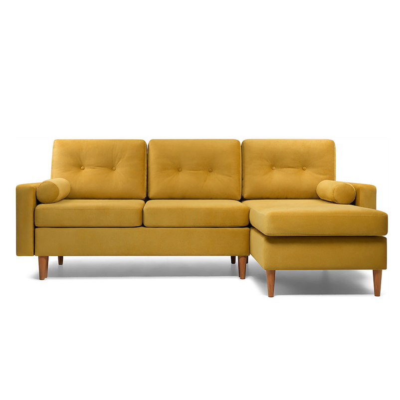 Диван Alcott SVEN Charme Sectional Sofa желтый вельвет