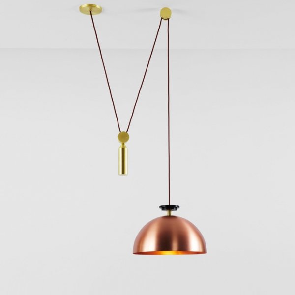 Подвесной светильник Shape up Pendant Hemisphere Copper  designed by John Hogan