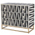 Комод черно-белый кость Mandika Bone Inlay Chest on Brass Legs 3 DRAWER
