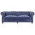 Диван Честерфилд синяя натуральная кожа