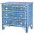Комод синий орнамент кость Insignia Bone Inlay 3 Drawer Chest