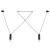 Wireflow LED Black Suspension lam 2 патрона designed by Jordi Vilardell